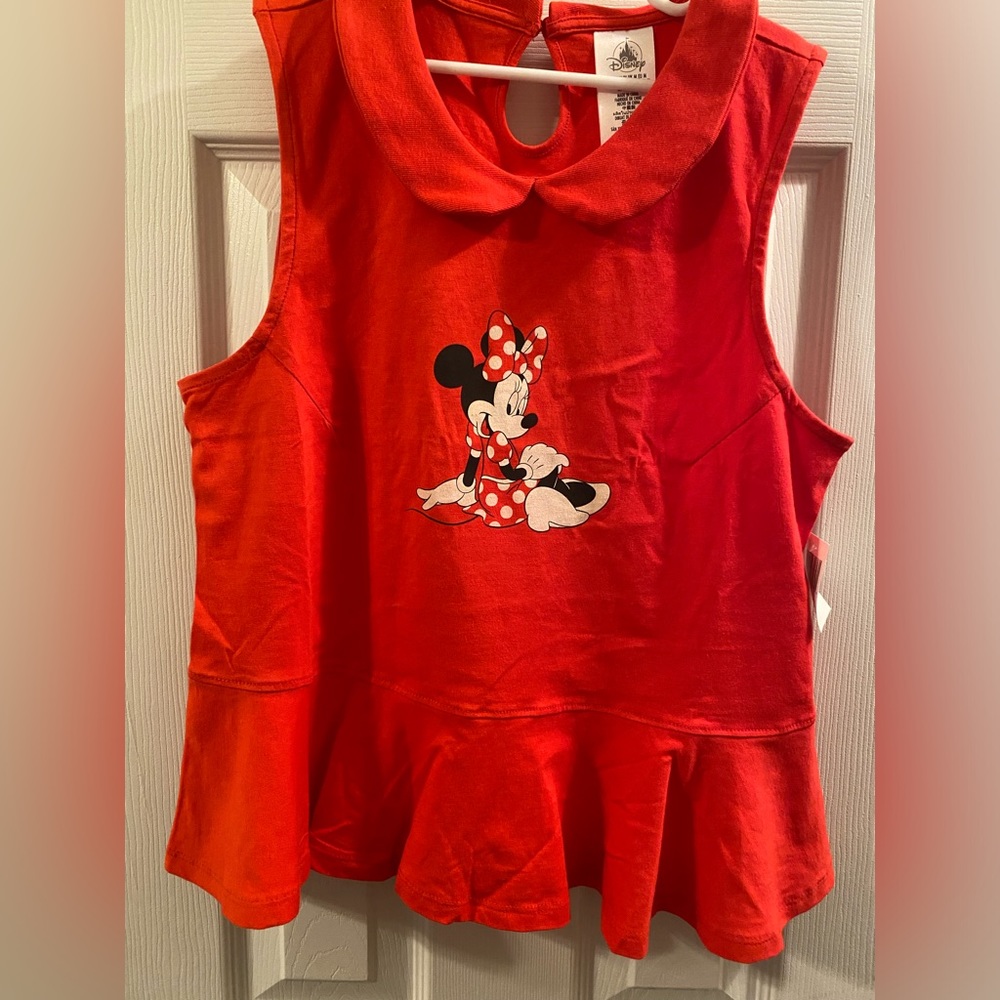 Disney Parks Minnie Mouse peplum sleeveless top NWT